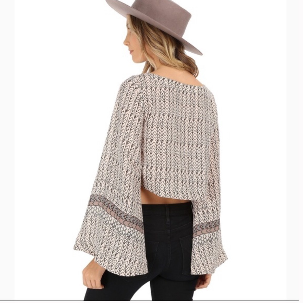 Free People Star Aligned Bell Sleeve Crop Top - Picture 5 of 15